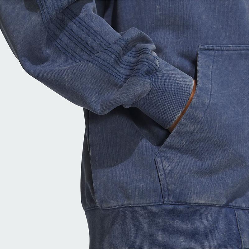 adidas Originals SS25 Удобная теплая прочная мужская куртка с капюшоном, униформа, синяя KA6759