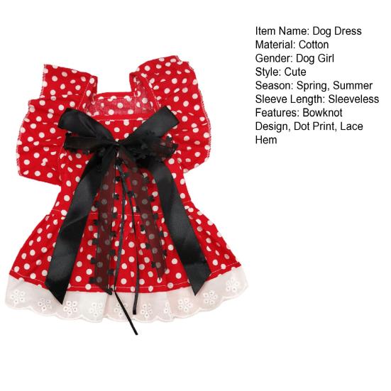 Свадьба, праздник, Рождество, новое платье, кружево, год собаки, с принтом в горошек, с рюшами на подоле, с бантом, юбка принцессы для домашних животных, тонкая весна-лето