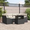 VidaXL 7-piece Garden Sofa Set with Cushions In Black Poly Rattan 3357670