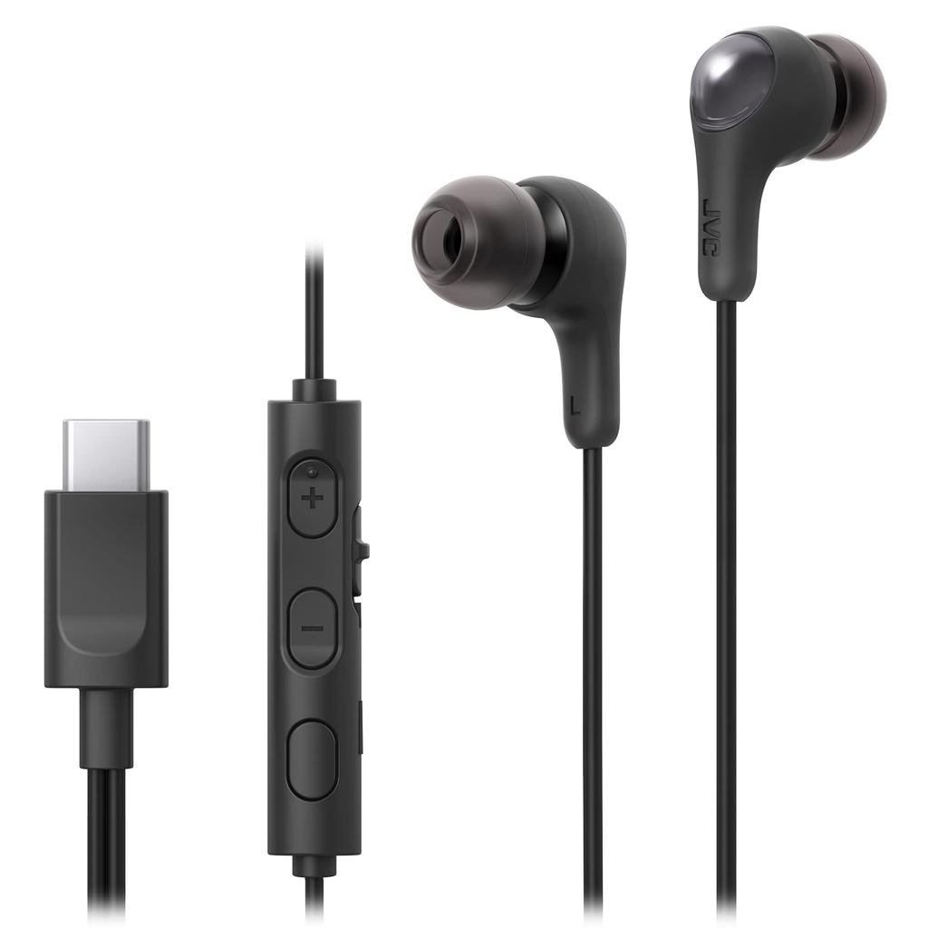 JVC Kenwood JVC Earphones Wired with Microphone Type C USB Black HA-FR9UC-B In-ear Type-C 1.2m HA-FR9UC