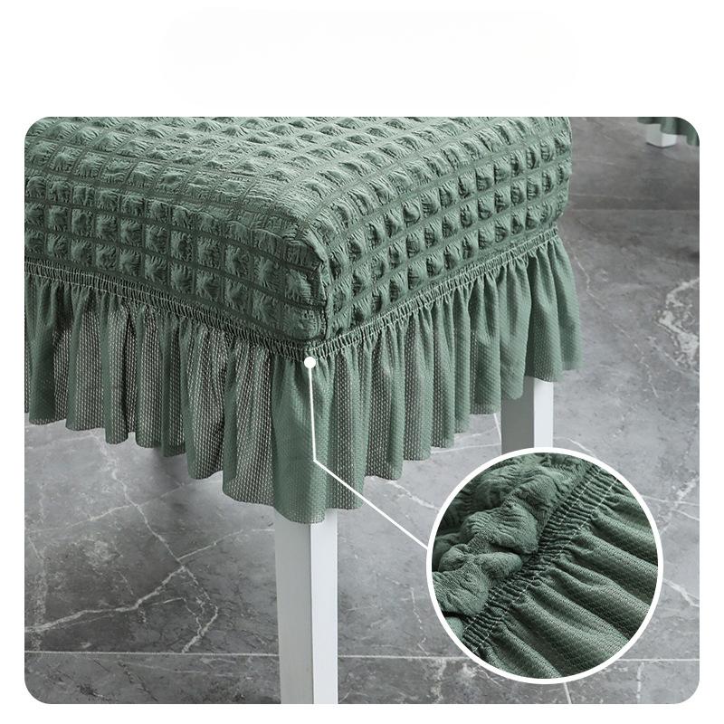 Современный простой утолщенный чехол на стул из пузырчатой пряжи, чехол на стул, эластичный интегрированный чехол на обеденный стул, пылезащитный