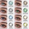 Цветные контактные линзы Линзы для голубых глаз Темно-коричневые линзы Сапфирово-зеленые линзы Серые натуральные линзы 1 пара