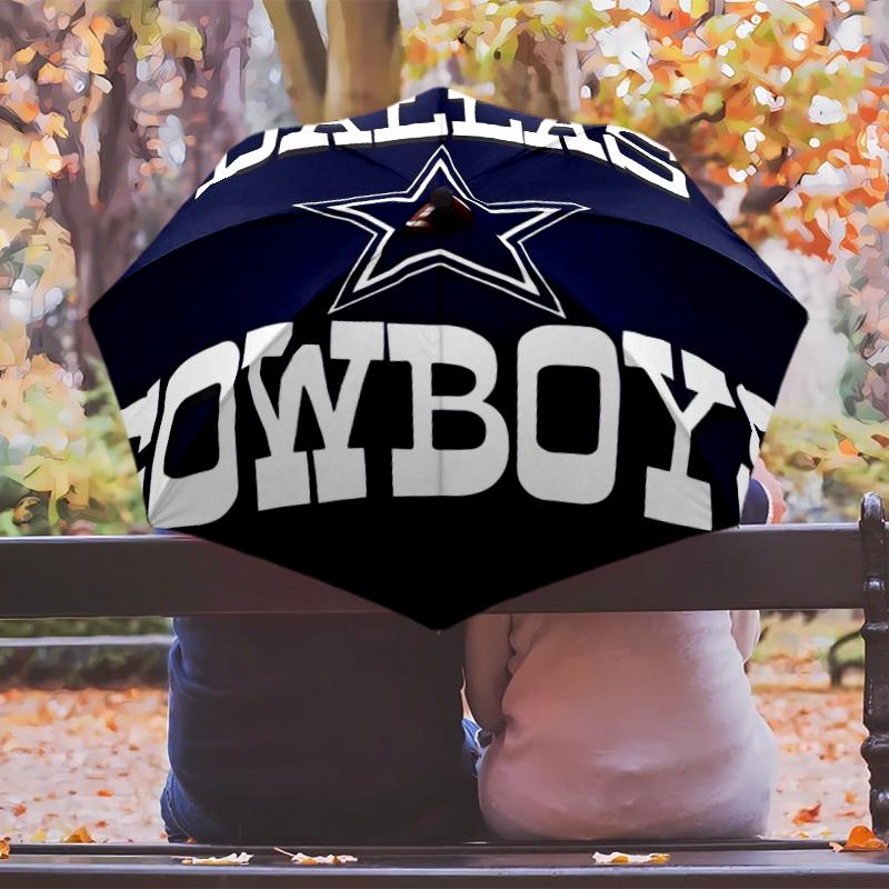 Dallas Cowboys Umbrella with Automatic Open/Close & Self-8-Rib Heavy-Duty Umbrella, Compact Travel Umbrella Suitable for Outdoor