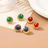 Женские серьги в стиле легкой роскоши, маленькие и свежие, цветные, элегантные, модные, универсальные и с уникальным чувством дизайна