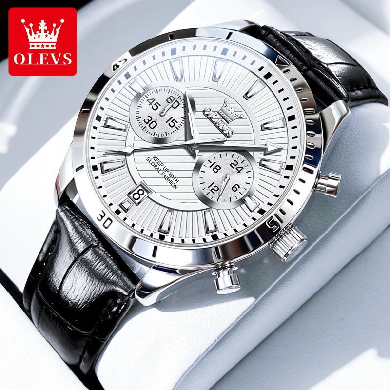 Fashion Trend High Beauty Men's Chronograph Multi Functional Quartz Watch Business Calendar Watch