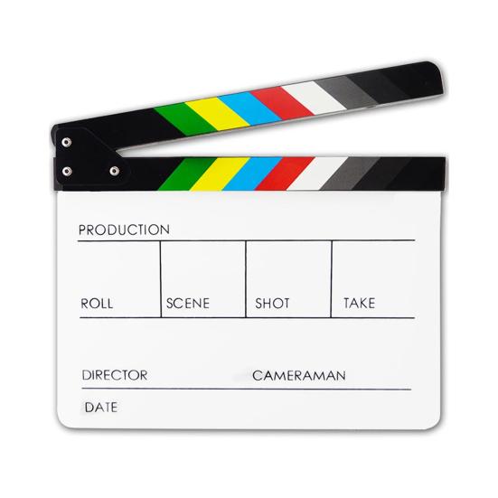 Film Clapper Board Acrylic Dry Erase Slate Colorful Director Video Scene Clapboard Cut Prop Whiteboard Marker Filming Tool