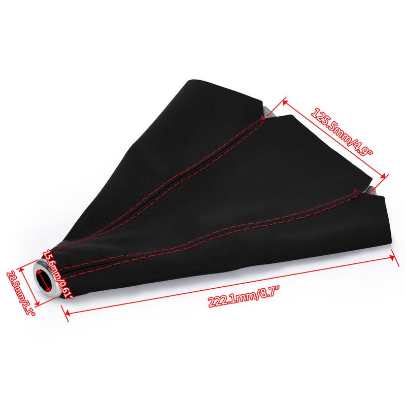 16mm Universal PU Leather Car Gear Shift Collars Carbon Fiber Auto Car Manual Stick Shifter Knob Gear Shift Boot Cover Gaiter