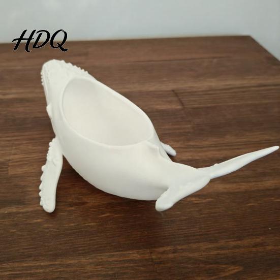Фигурка кита для хранения Горбатый кит Чаша с углублением 3D-печать Текстурный рельеф Морской стиль Настольное украшение Украшения и мелкие предметы