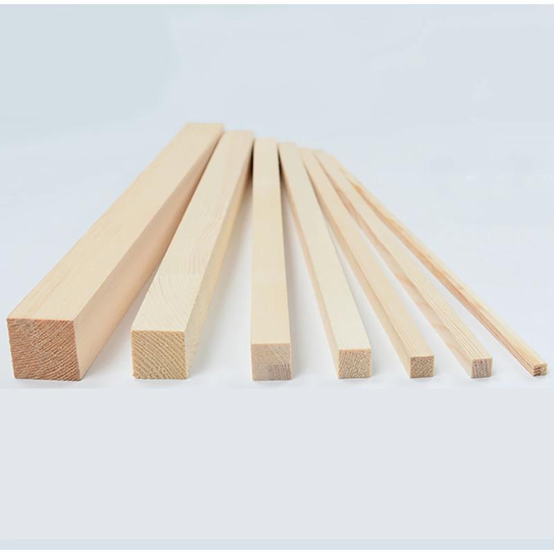 Квадратная сосновая полоса 5*5 мм-25*25 мм, цельные сосновые стержни, длина 330 мм, материал для модели «сделай сам», детали для изготовления украшений
