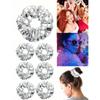 1/5PCS Sequin Hair Scrunchies - Metallic Silver Ponytail Holders Retro Disco Party Favors Birthday Wedding Gifts Party Christmas