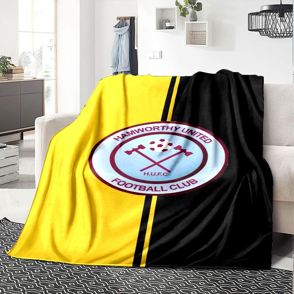Hamworthy United F.C Print Flannel Blanket High Quality Warm Comfortable Cover for All Seasons Perfect for Gifts Home Decor