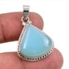 Natural Aqua Chalcedony Gemstone Handmade 925 Solid Silver Pendant 1.50" V6l75