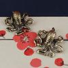 1/2/3/4Pcs Brass Octopus Figurine Metal Carving Octopus Statue Sea Animal Sculpture Feng Shui Decoration Home Office Desktop Ornament