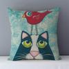 Selected Couch Cushion Cartoon Cat Printed Quality Cotton Linen Home Decorative Pillows Kids Bedroom Decor Pillowcase