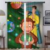 Шторы Curious George Панель для штор в гостиную Декорация для дома Перегородка для комнаты Декор на Хэллоуин Из полиэстера Оформление окна