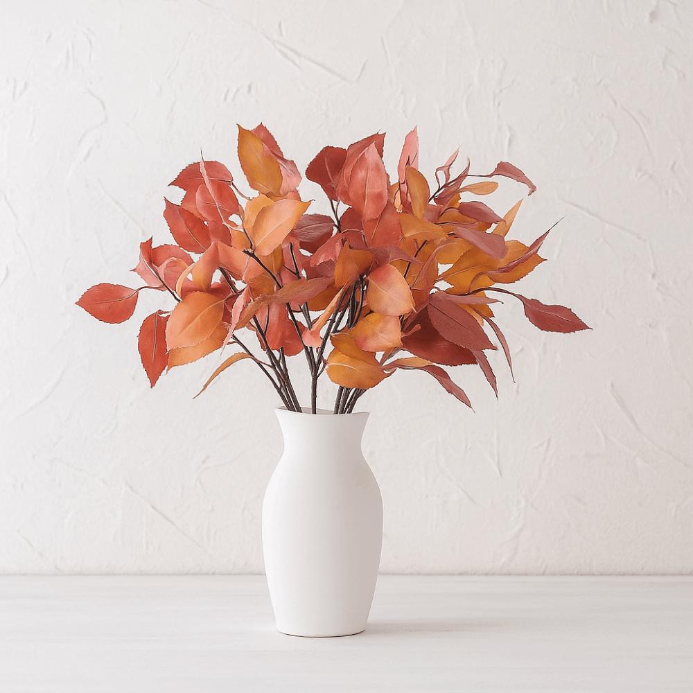 Lifelike Artificial Persimmon Leaves Luxury Realistic Simulated Flowers Handmade Artificial Plant Home Office Decor