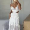 Autumn European American Sexy Home Sling Lace See Through Hole Dress