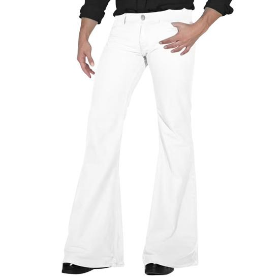 Мужские расклешенные брюки с 4 карманами, средней посадки, однотонные, на пуговице и молнии, длинные