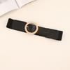 Style Women Waist Belt With Elastic Band And Metal Round Clasp For Dresses