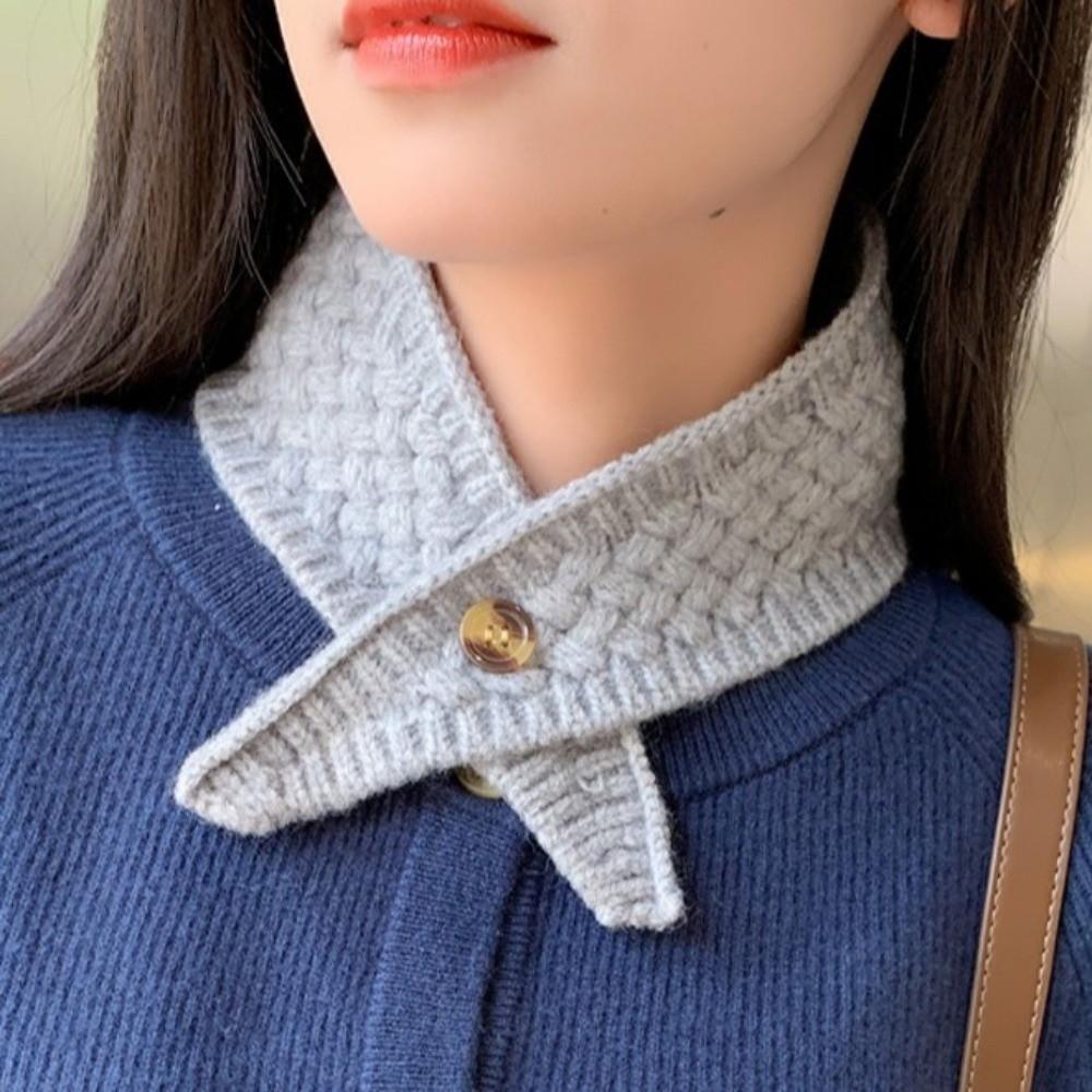 Windproof Cross Neck Warmer Solid Color Women Winter Neckerchief Apparel Accessories