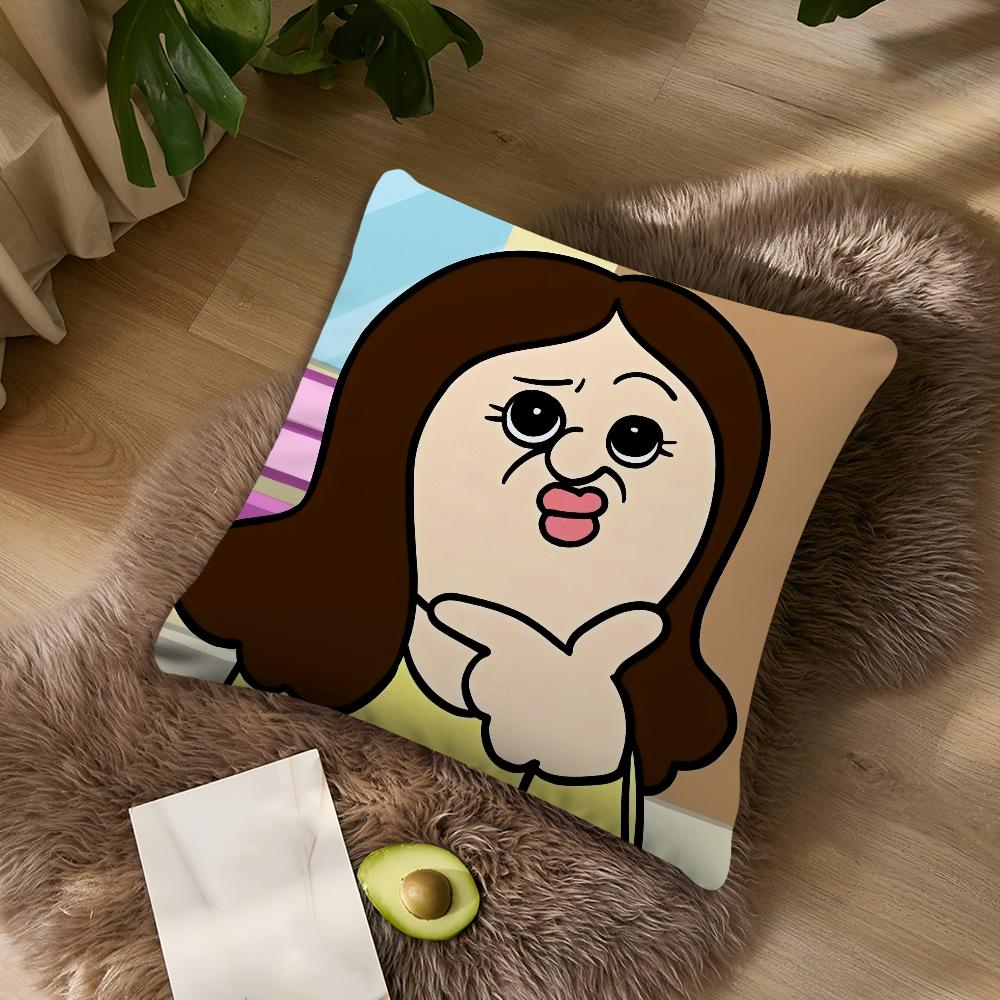Funny Bbangbbangs Diary Cartoon cushion For Bedroom Car Coffee Shop Room Soft and Living Room Sofa Decorative Pillow Cover Case
