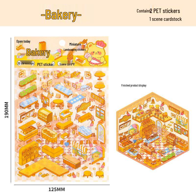 3D Miniature Scene Collage Stickers: Cute Decompression Handbook Stickers