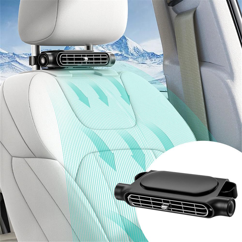 AUSTYLCO Car Rear Fan, Headrest Car Fan, Car USB Fan, Bladeless Fan, Driver Side