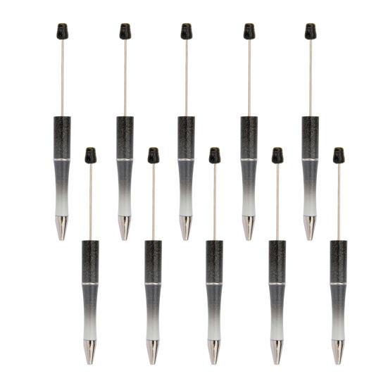 10 шт. ручек DIY с бусинами, с разноцветными бусинами и заправляемыми чернилами, шариковая ручка для плавного письма, креативная поделка для детей, забавные школьные принадлежности