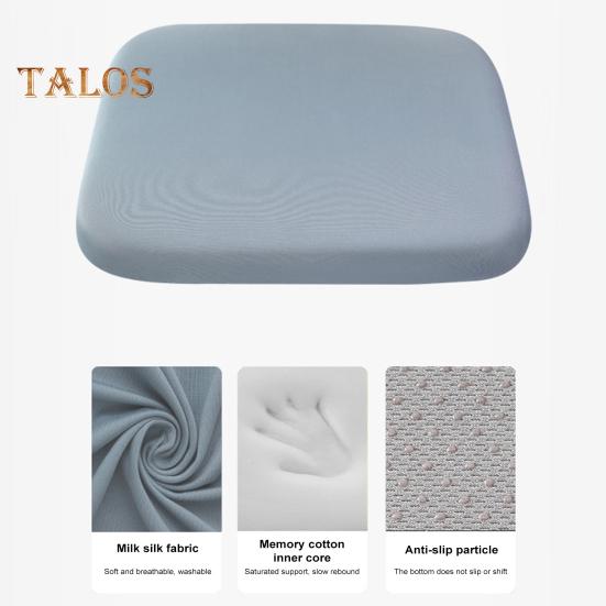 Подушка для сиденья из пеноматериала с эффектом памяти и завязками, медленный отскок, нескользящий моющийся чехол Fours Seasons, эластичный квадратный коврик для сидения в автомобиль, домашний офис