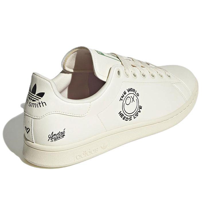 André Saraiva x adidas Stan Smith Миру нужна любовь Унисекс Кроссовки Кремовый Кремово-белый Основной черный GZ2202