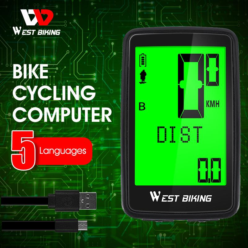 WEST BIKING Bike Computer Screen-Touchable Stopwatch Digital Odometer Cycling Computer Wireless Exercise Bicycle Computer