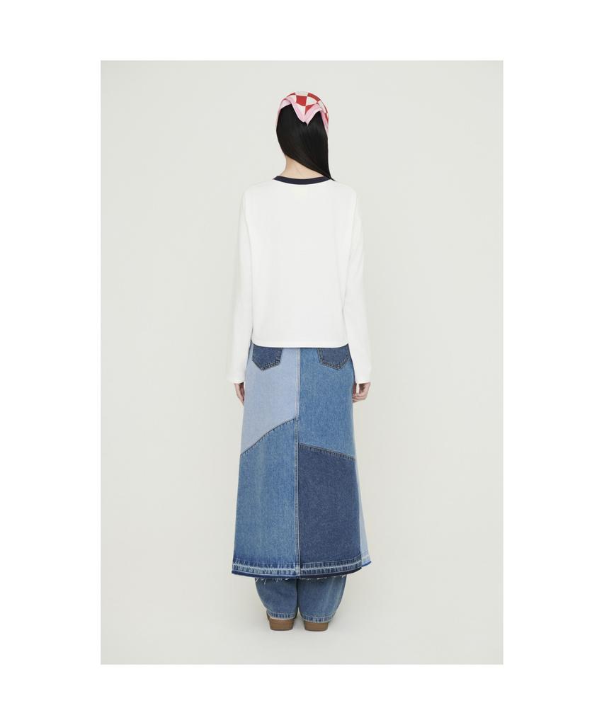 LUCKY CHOUETTE Color Patch Denim Long Skirt (Blue) Lfpds25210Bux