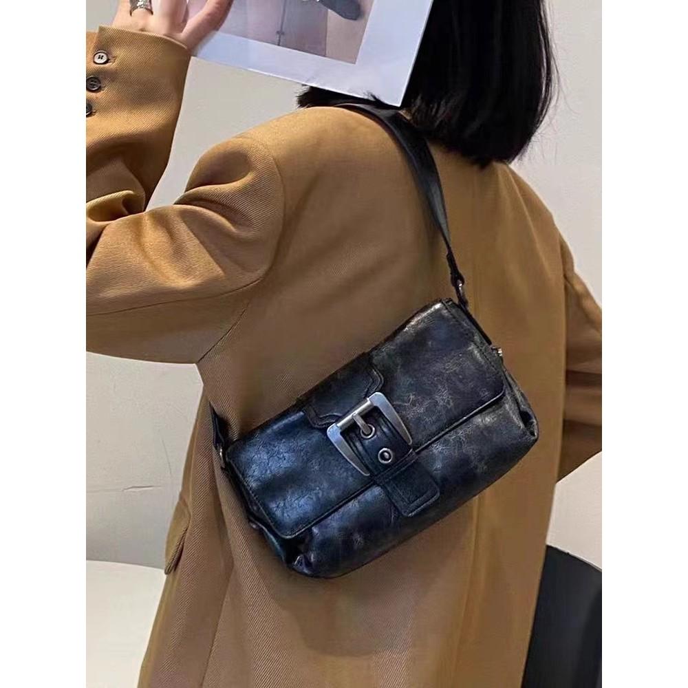 Ielgy Melade Style Baguette Bag Retro All-Match Hot Girl Texture Portable Underarm Small Square Bag