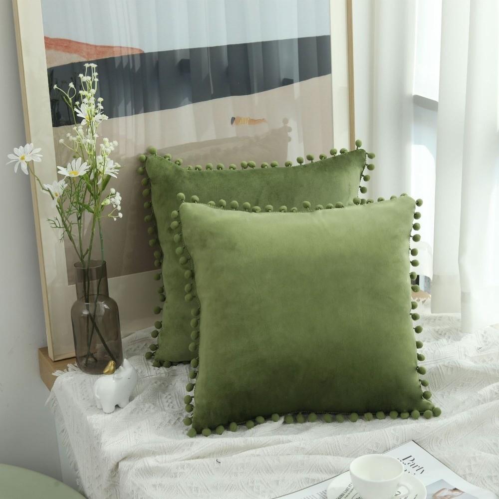 Квадратные Бархатные Наволочки Плюшевый Материал Декоративная Наволочка для Декора Спальни