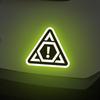 Reflective Sticker, Triangular Warning Reflective Sticker, PVC, Yellow/Green, 240° Wide Angle Reflection, 4.2 x