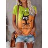 Women's 3D Animal Letter Print Casual Loose Round Neck T Shirts
