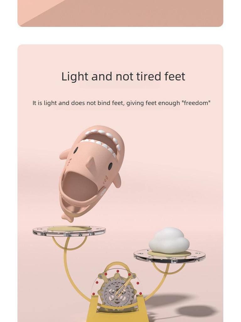 Нескользящие летние сандалии с рисунком акулы для детей - милые тапочки с защитой от столкновений для мальчиков и девочек