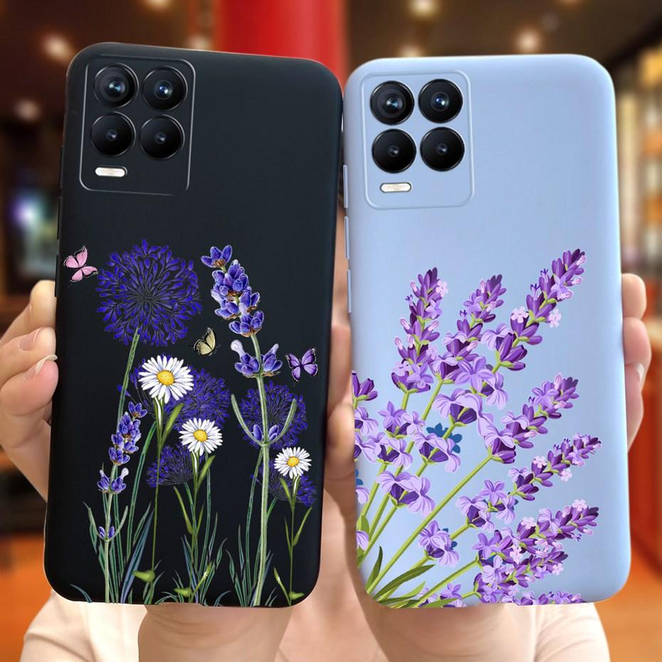 Чехол для Realme 8 Лавандовый Подсолнух Силиконовая Задняя Крышка Для Realme 8 Pro 8i Realme8 4G RMX3085 Мягкий ТПУ Чехол для Телефона Роскошный Чехол
