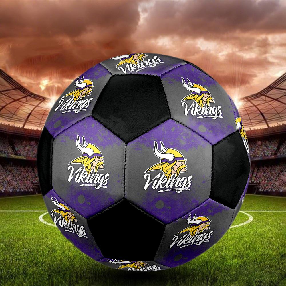 Minnesota Vikings Indoor Soccer Ball Colorful All Ages Size 5 Machine Stitched PVC Competition Ready Durable High-Bounce