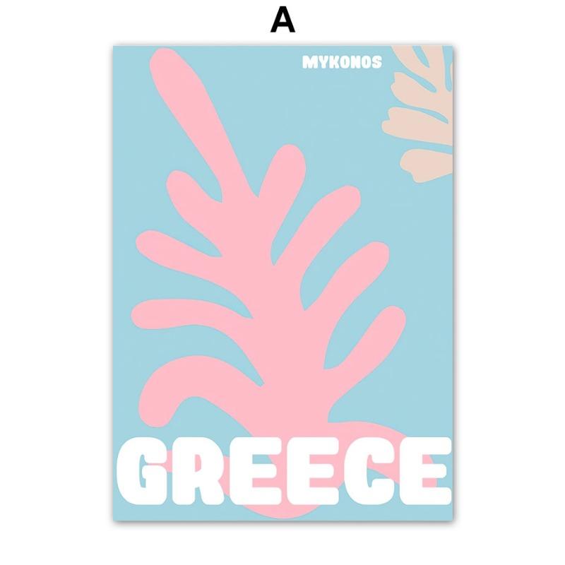 Ибица Тулум Греция Серия Путешествий Настенное Искусство Холст Картина Абстрактные Постеры и Принты Фотографии для Оформления Гостиной в Отеле Баре