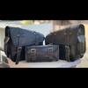 Real Black Goat Leather COMBO Motorcycle Saddle Bag Panniers Tool Pouch Side Bag