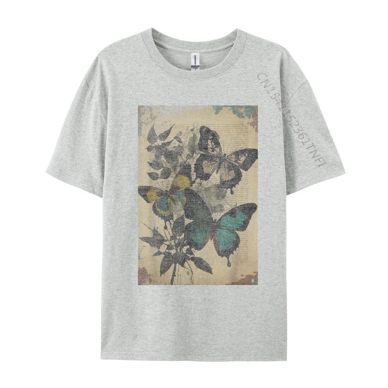 Fairy Grunge Fairycore Aesthetic Cottagecore Goth Butterfly Men's 2024 Newest Design T Shirt Cotton Fabric Men Tshirt Gift