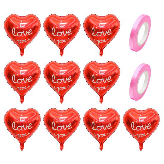10 шт. воздушных шаров в форме сердца, 18 дюймов, алюминиевая фольга, воздушные шары в форме сердца, декор на День святого Валентина, воздушные шары для украшения свадьбы, помолвки, вечеринки