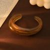 Bohemian Irregular Wide Bracelet Shiny Retro Hand Ring Temperament Acrylic Open Bangle  Women
