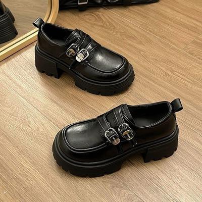Французские ретро черные туфли-лодочки из маленькой кожи на высокой платформе женские 2025 новая осень универсальная юбка Мэри Джейн одинарная обувь