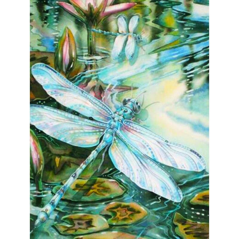 New 5D DIY Diamond Painting Dragonfly Diamond Embroidery Animal Cross Stitch Full Round Drill Home Decor Manual Art Gift