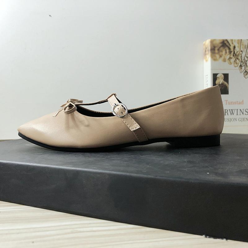 Женские туфли на плоской подошве, новые весенние туфли-лодочки Мэри Джейн с бантом, белые женские повседневные туфли на плоской подошве из мягкой кожи, размер 41, 42, 43