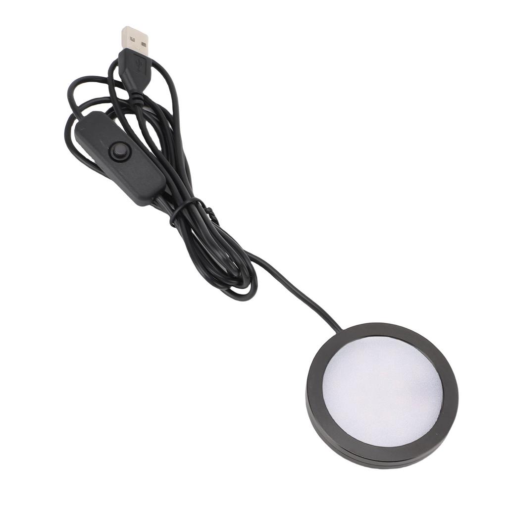 LED Round Light Ultra Thin Aluminum Casing Under Counter Lighting with 1.5m Cable for Ceiling Bedroom Kitchen USB Plug
