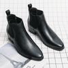 Fashion Chelsea Boots for Men Red Sole Pu Ankle Business Round Toe Slip-On Mens Boots Size 38-44 Men Shoes Zapatos Hombre