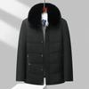 Winter Thickened Cotton Coat For Middle-aged Elderly Men Fleece Lined Warm Cotton Padded Jacket Detachable Fleece Collar